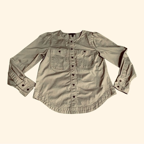 Banana Republic Maverick Tan Twill Button down Shirt size XS - Picture 5 of 14